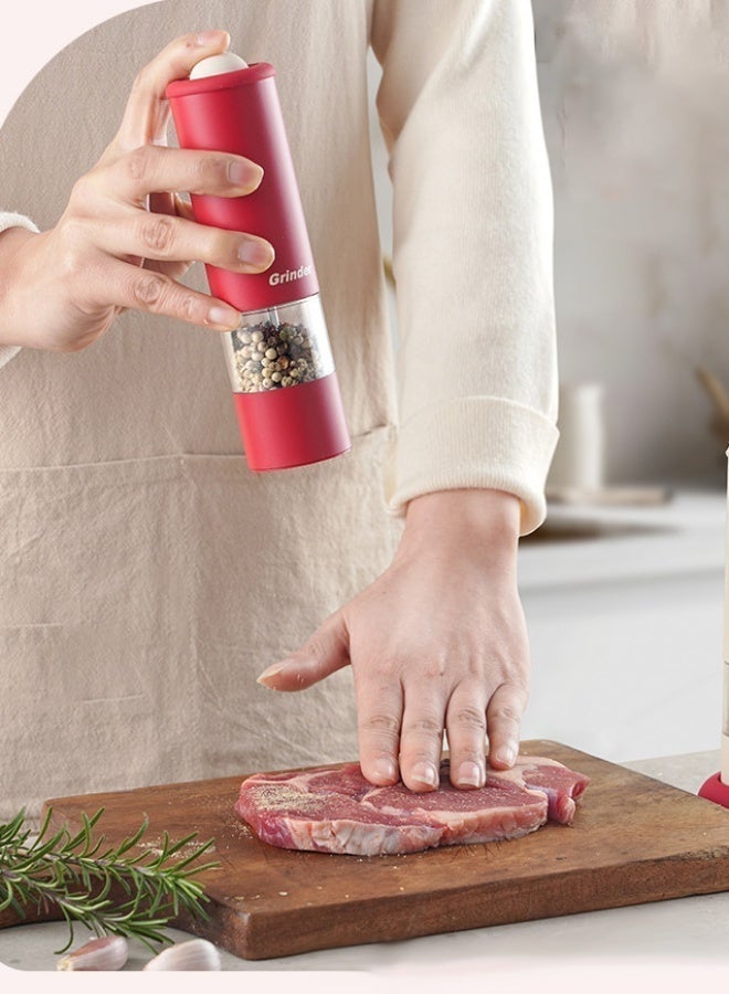 Joybos Rechargeable Electric Pepper Grinder - Barbecue Seasoning Mill Gadget, Adjustable Coarseness Ceramic Burr, Pure Copper Motor, One-Hand Use, Wireless Type-C, with Base, Stainless Steel + Silicone, Ideal for Kitchen, BBQ, Camping, Restaurant, Gift Giving - Image 4